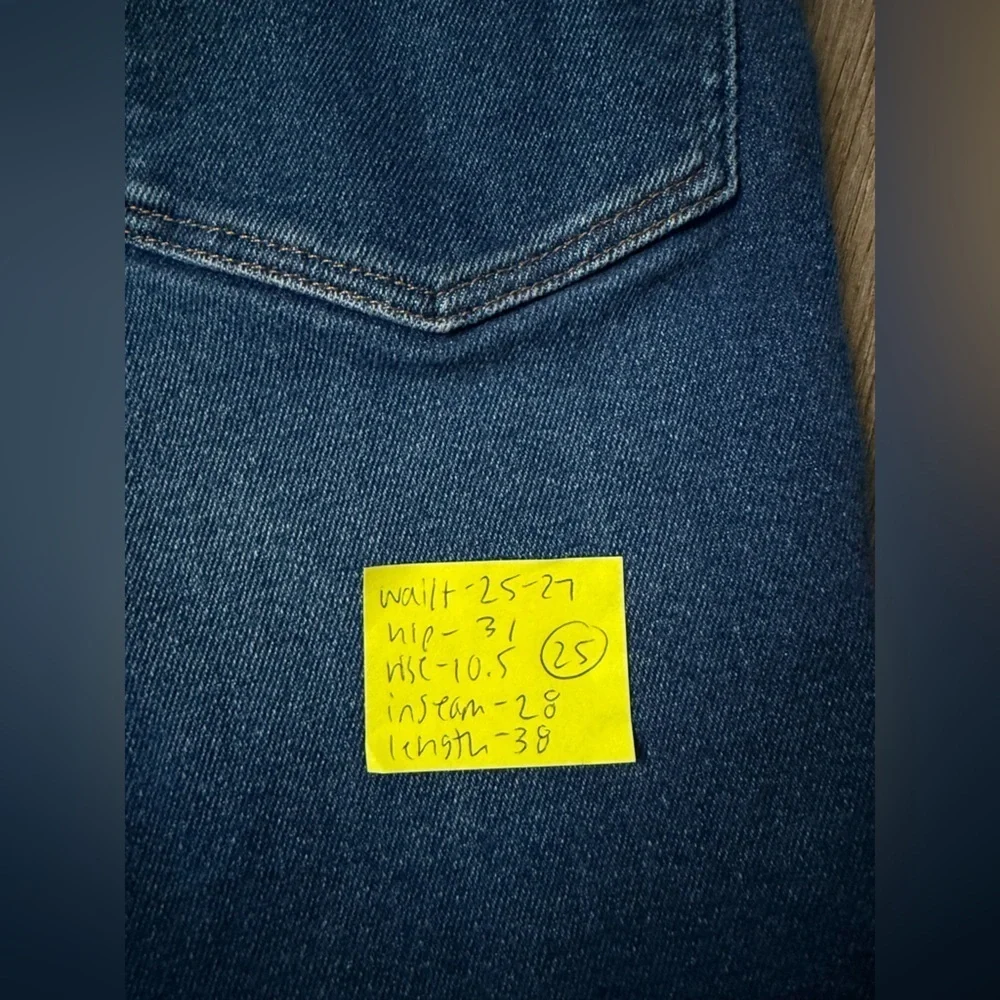 J. Crew Stove Pipe Classic Straight Leg Blue Denim Jeans Frayed Ankle Size 25 26